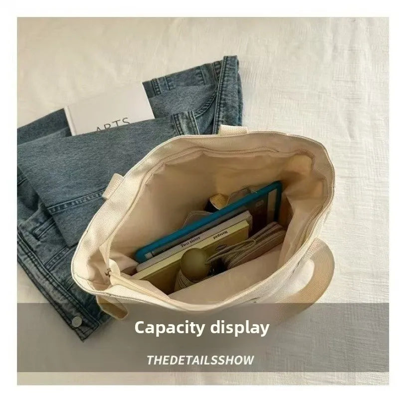 Everyday Canvas Tote Bag with Pockets
