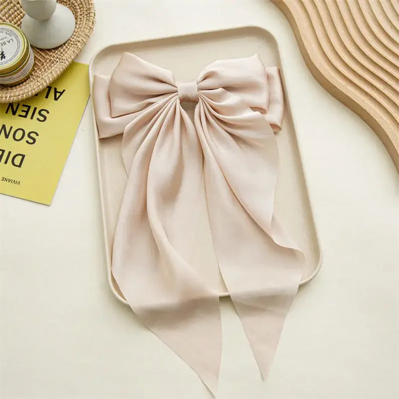 Oversized Satin Hair Bow Clip