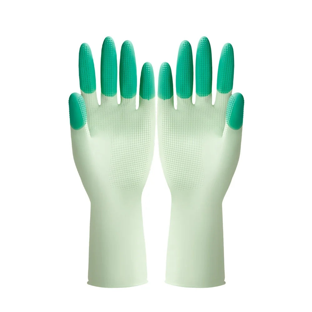 Silicone Dishwashing Gloves with Scrubbers