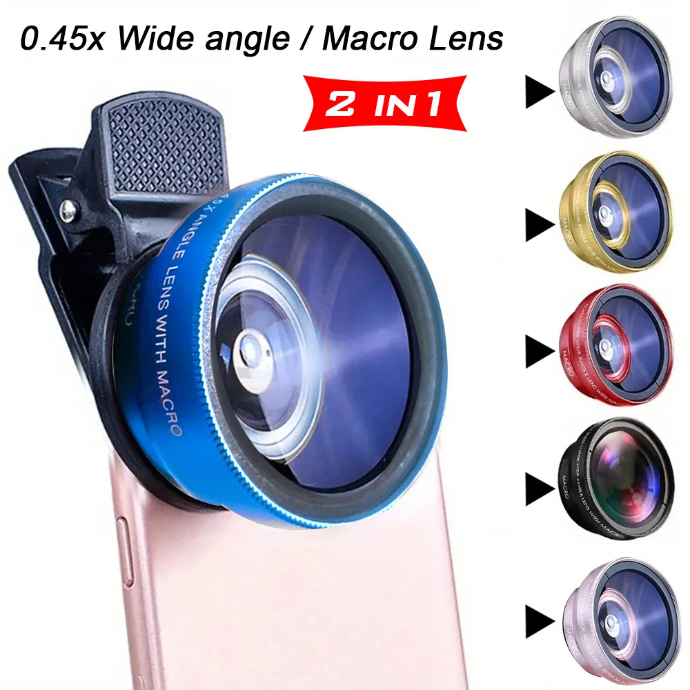Clip-On Phone Lens Kit: Wide-Angle & Macro