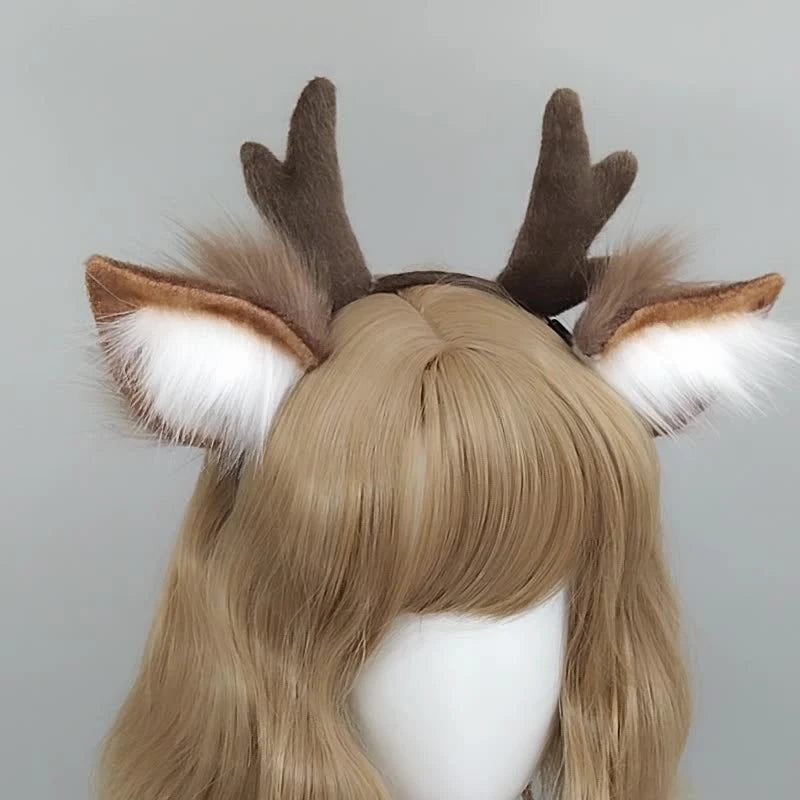 Plush Reindeer Antler Headband
