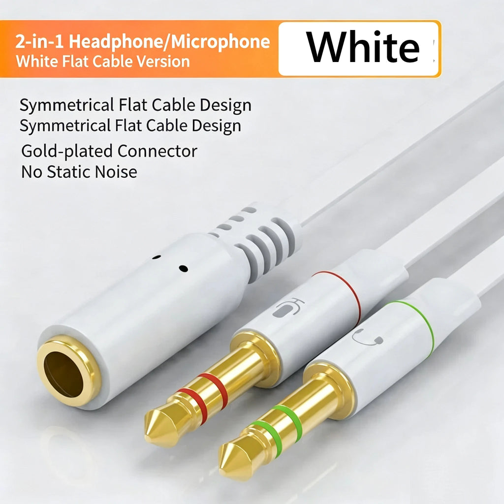 3.5 mm Headset Splitter for PC (Mic + Audio)