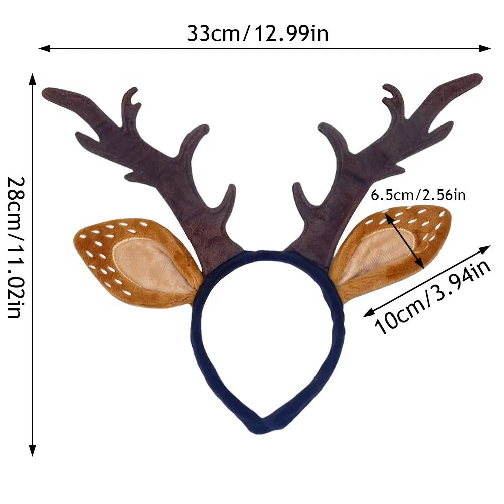 Plush Reindeer Antler Headband