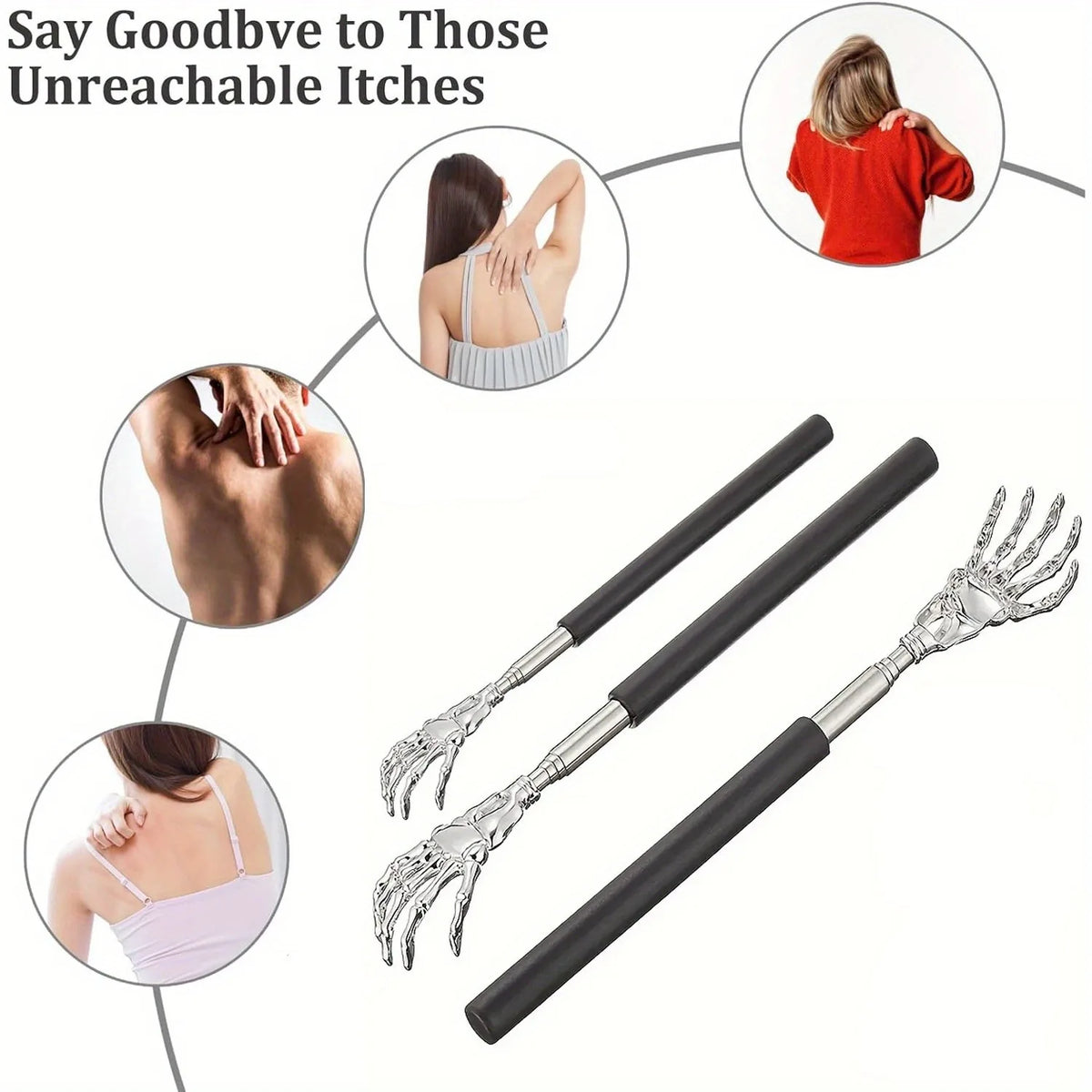 Telescoping Stainless Steel Back Scratcher