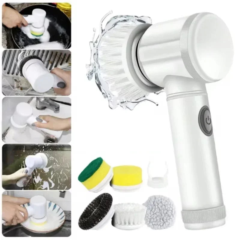 Cordless Electric Spin Scrubber with Brush Heads