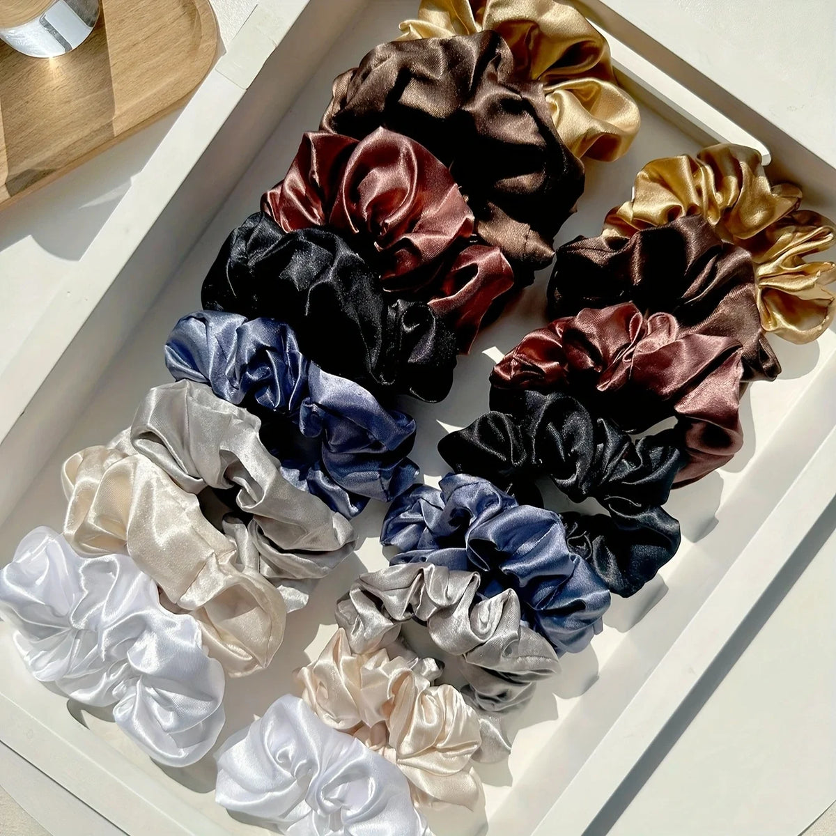 Satin Scrunchie Set: 16 Pieces
