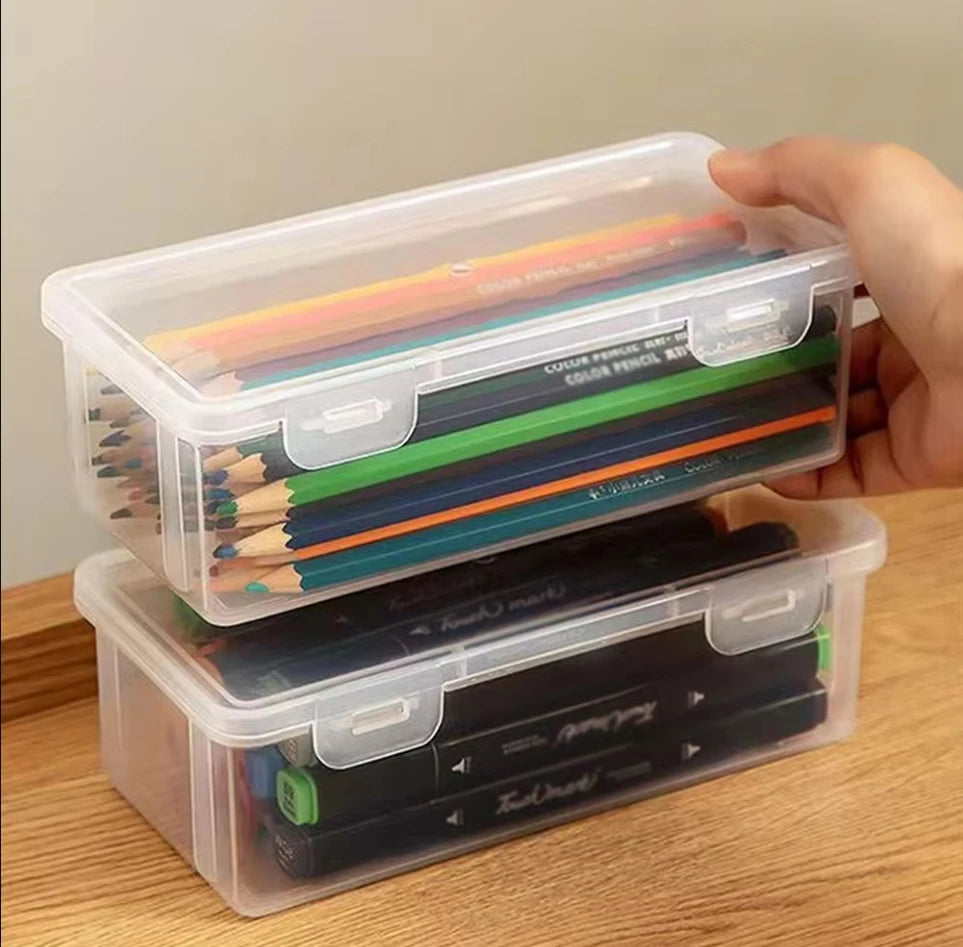 Clear Stackable Pen & Pencil Box