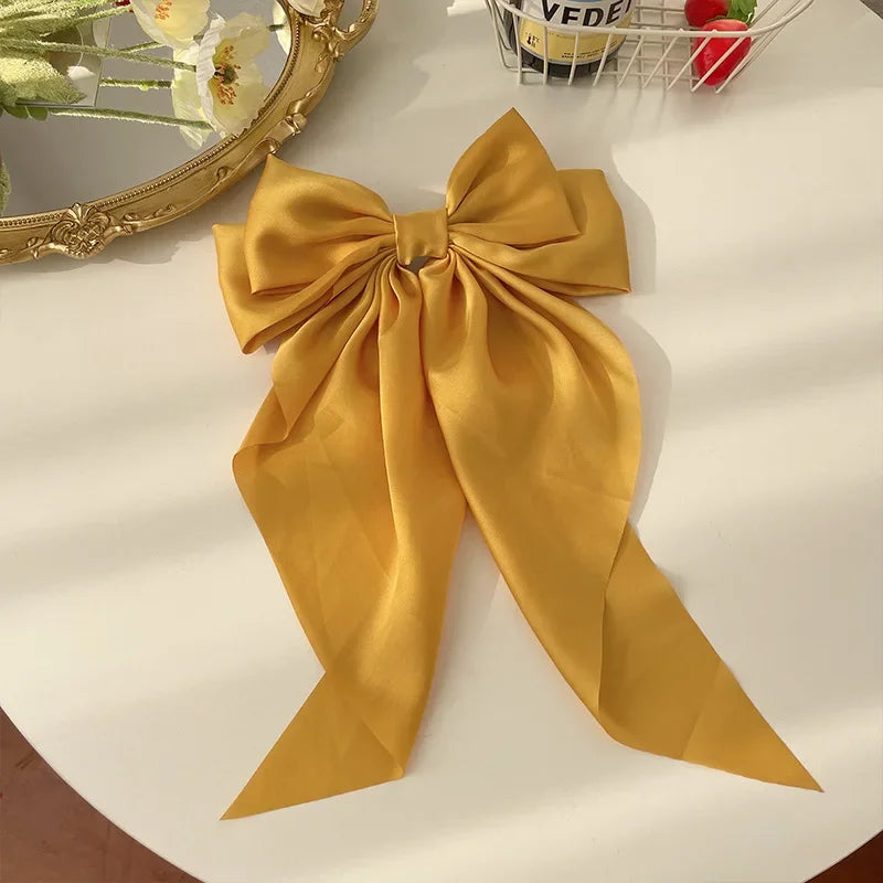 Oversized Satin Hair Bow Clip