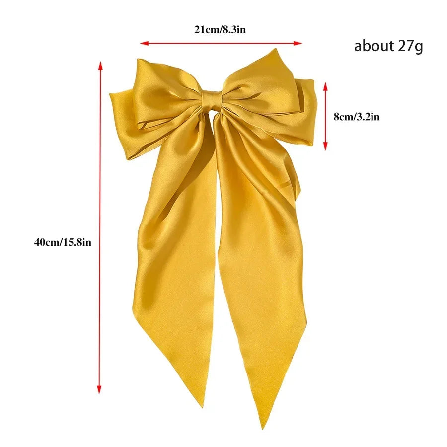 Oversized Satin Hair Bow Clip