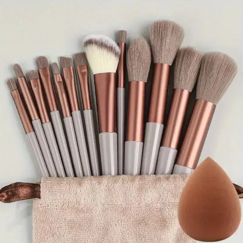 Fluffy Kabuki & Blending Makeup Brush Set