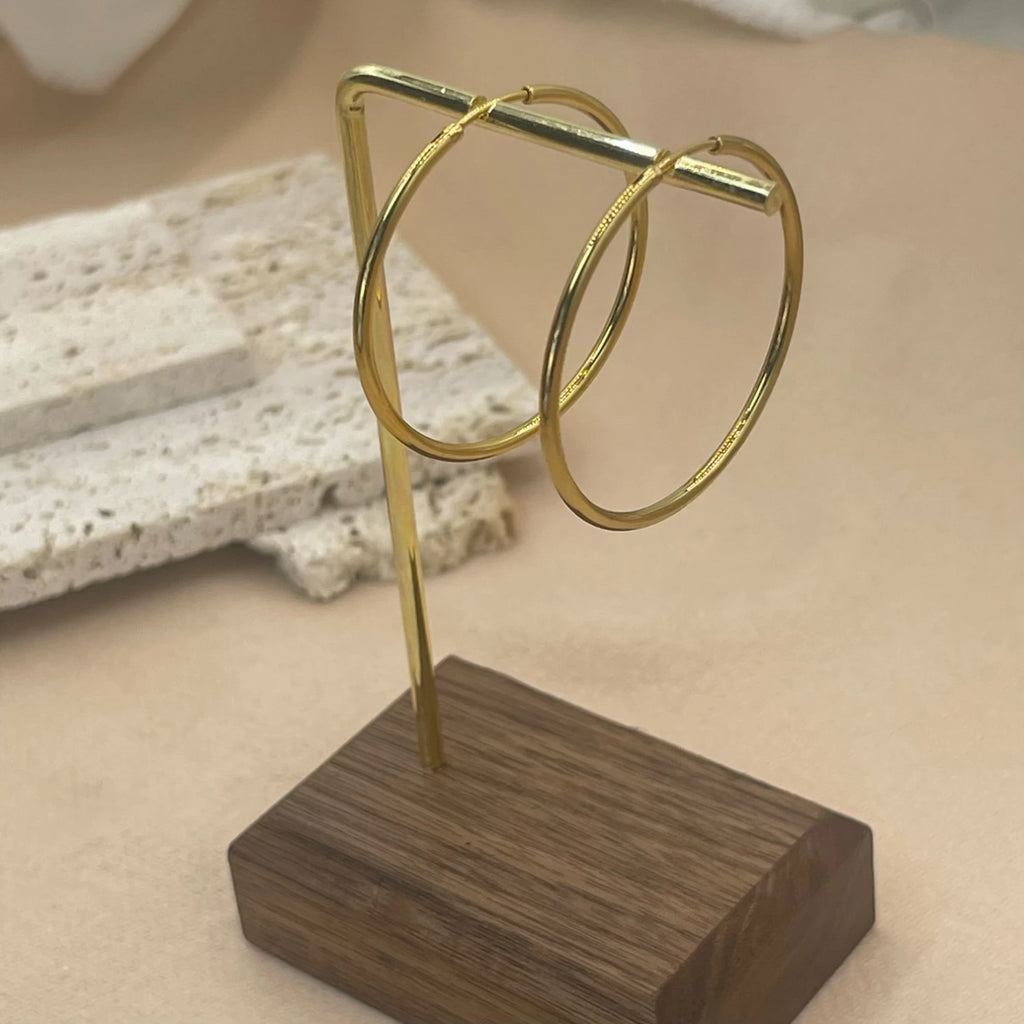 Gold-Tone Stainless Steel Hoop Earrings