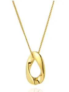 Gold-Tone Stainless Steel Textured Necklace