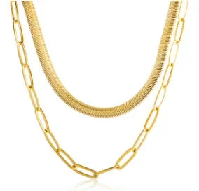Gold-Tone Stainless Steel Textured Necklace
