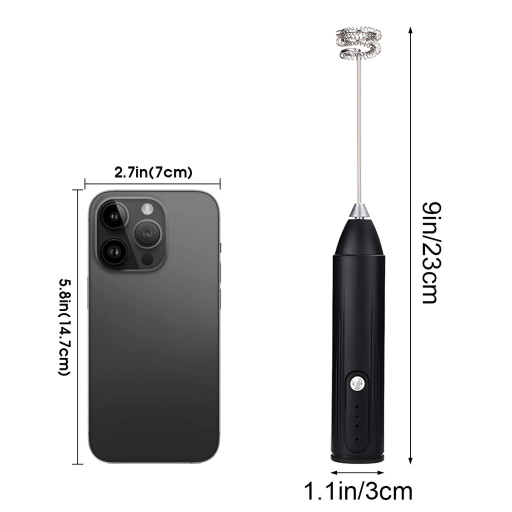 Rechargeable 3-Speed Milk Frother & Mini Whisk