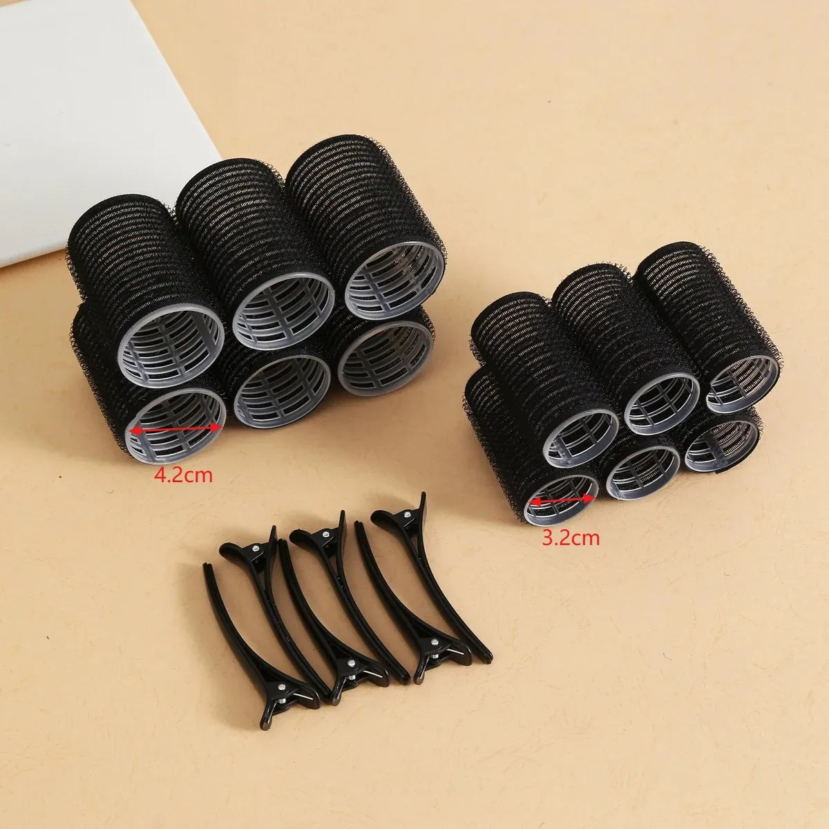 Self-Grip Hair Rollers Set with Clips