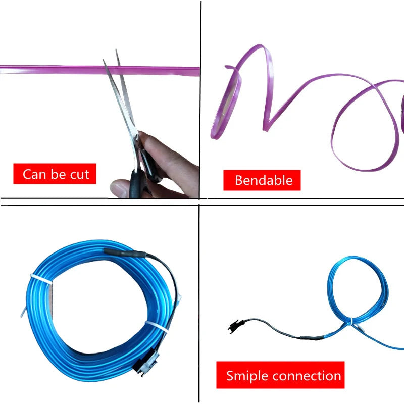 Car Interior Neon Wire Light