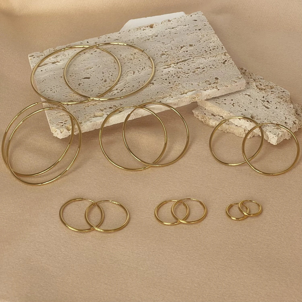 Gold-Tone Stainless Steel Hoop Earrings