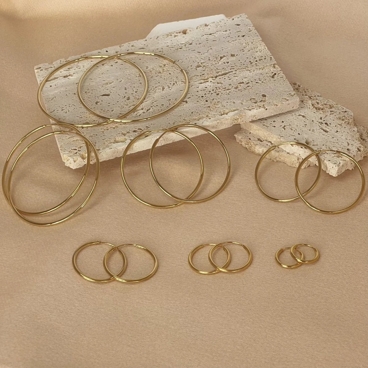 Gold-Tone Stainless Steel Hoop Earrings
