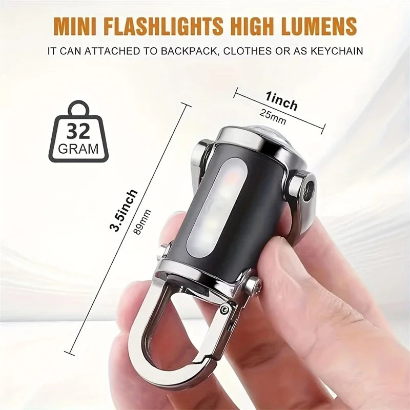 Rechargeable Mini COB Keychain Flashlight