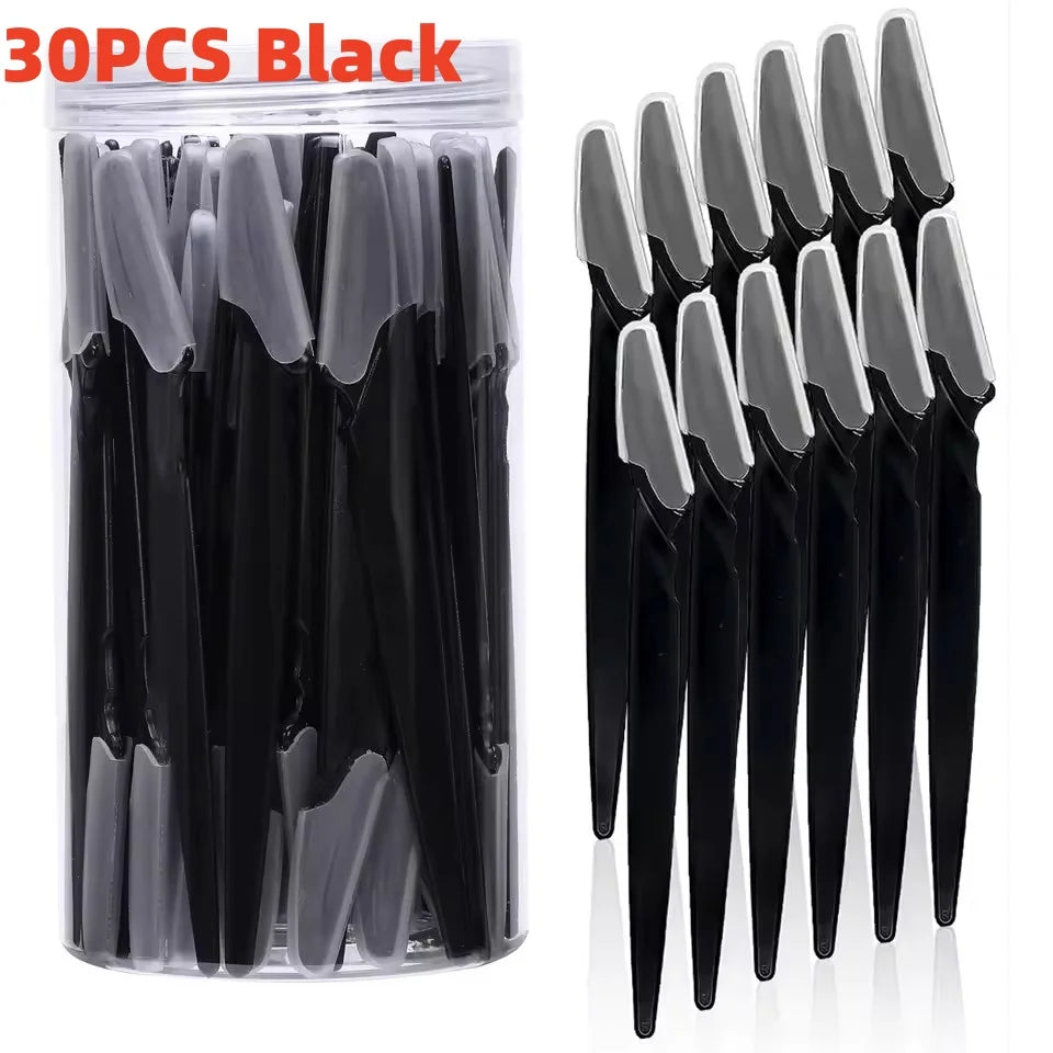 Brow & Face Razors with Covers, 5-Pack