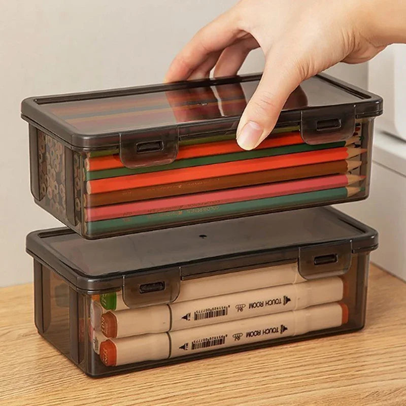 Clear Stackable Pen & Pencil Box