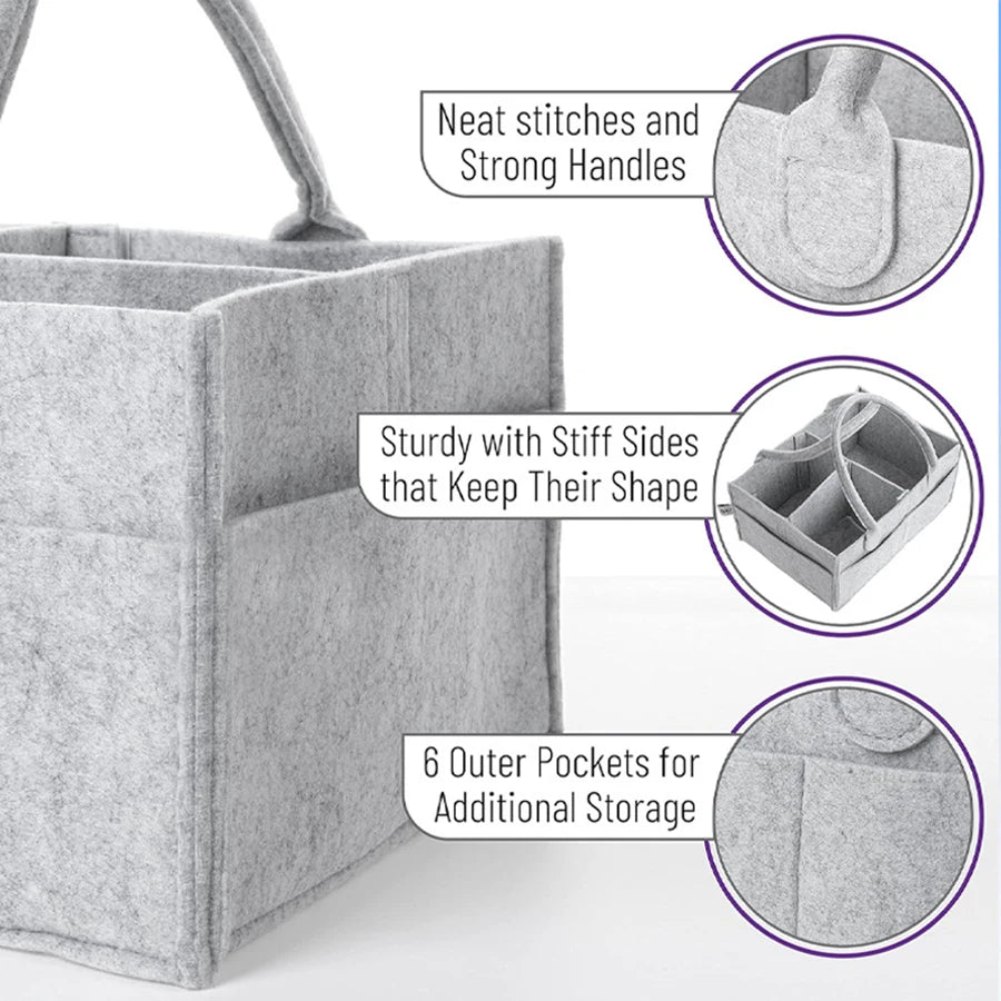 Felt Diaper Caddy Organizer