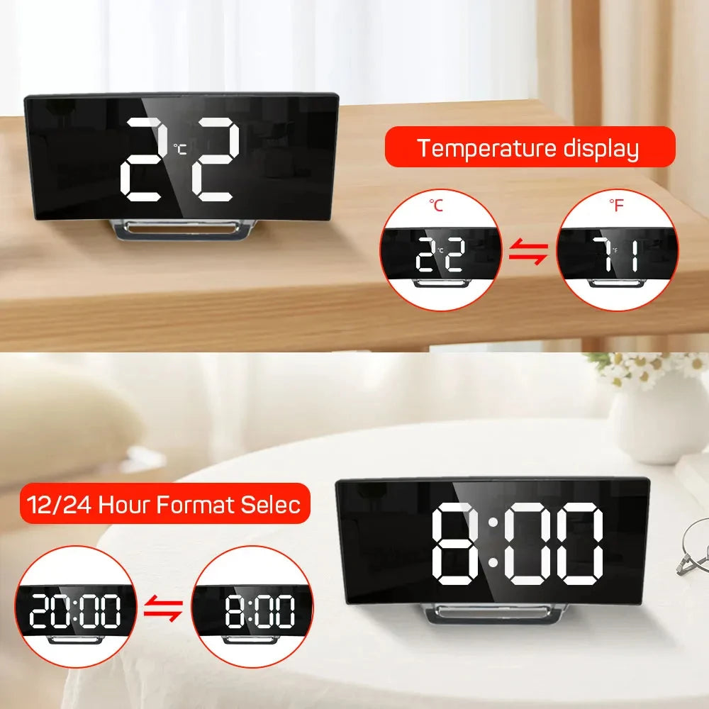 Mirror LED Digital Alarm Clock