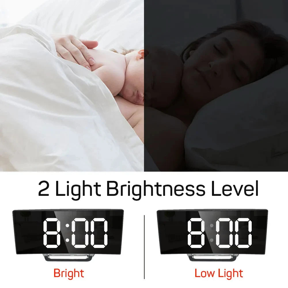 Mirror LED Digital Alarm Clock