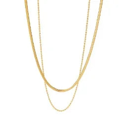 Gold-Tone Stainless Steel Textured Necklace