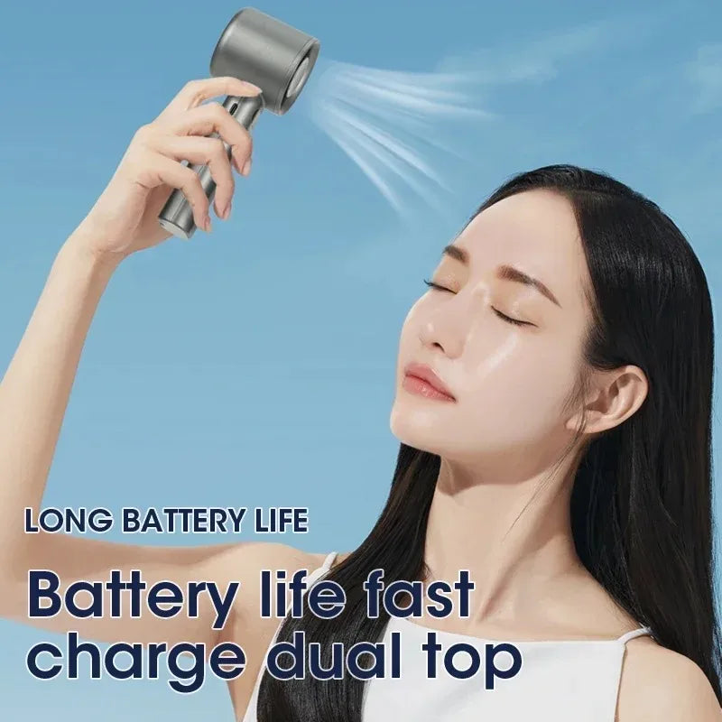 Mini Handheld Fan with Battery Display, USB-C Rechargeable