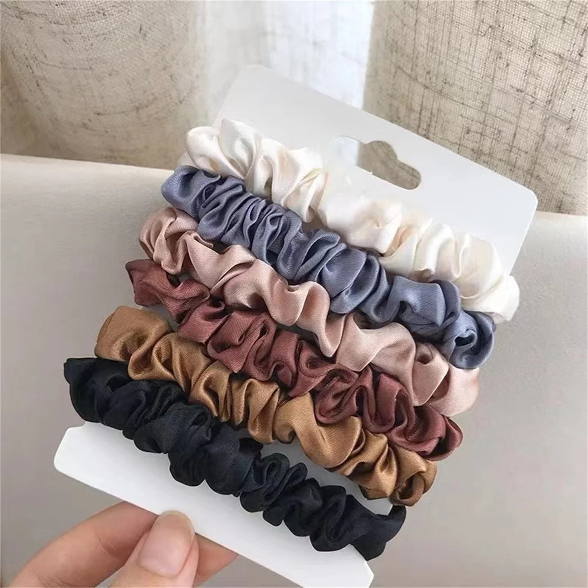 Satin Scrunchies Set of 6