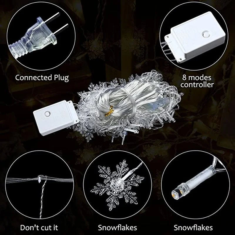 Snowflake LED Curtain Lights