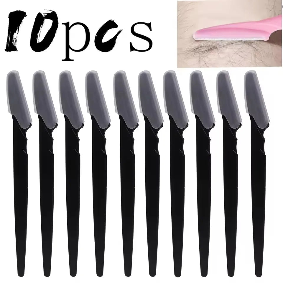 Brow & Face Razors with Covers, 5-Pack