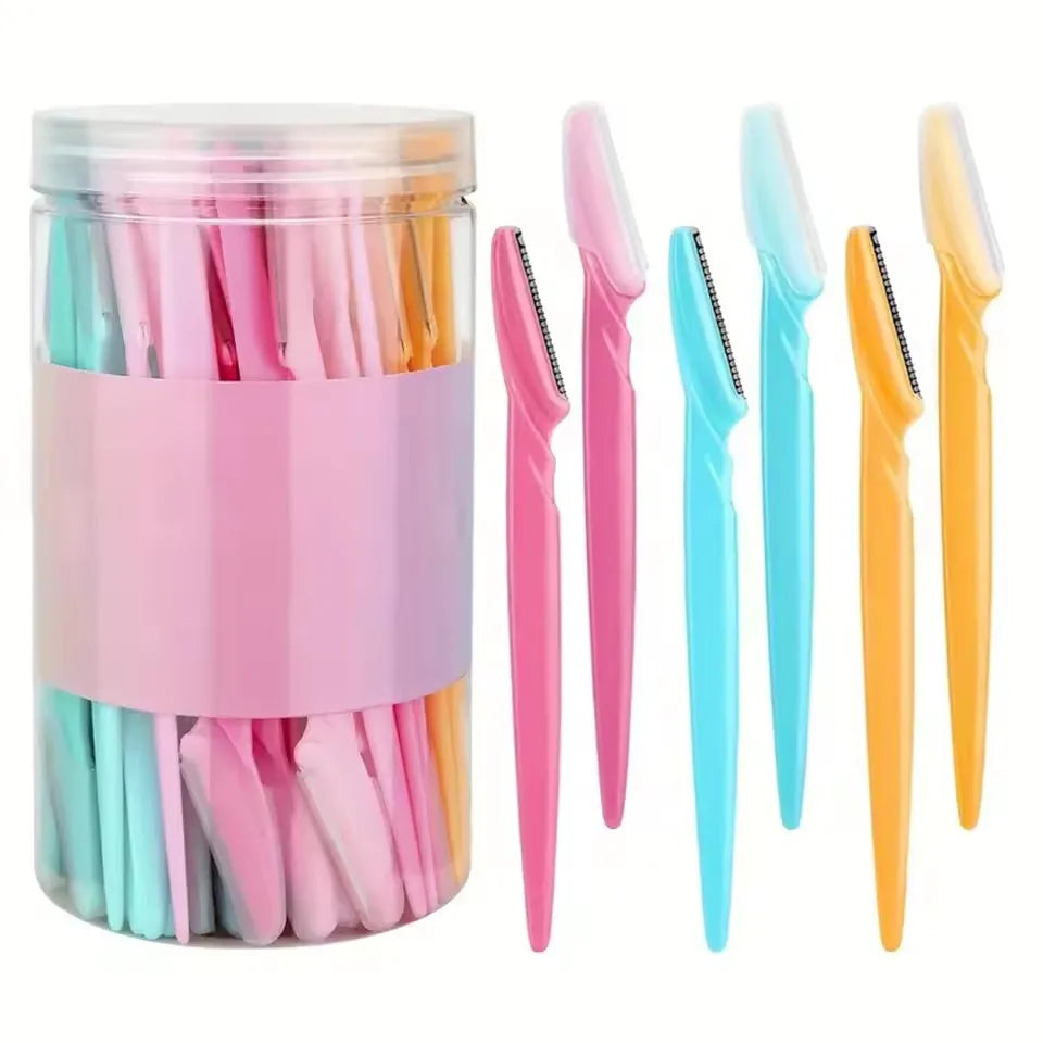 Brow & Face Razors with Covers, 5-Pack