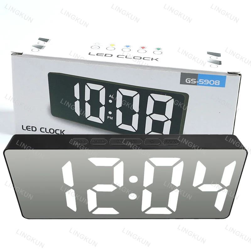Mirror LED Digital Alarm Clock