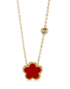 Gold-Tone Stainless Steel Textured Necklace