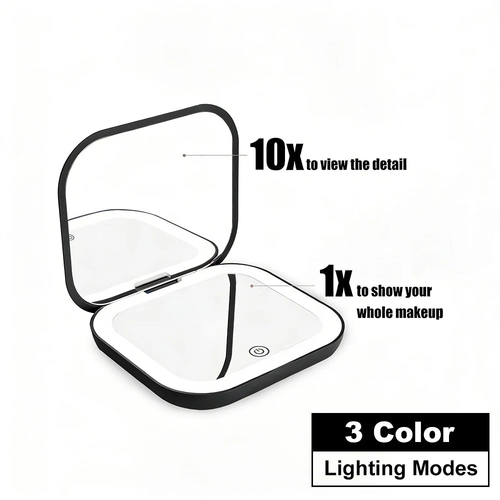 Rechargeable LED Compact Mirror, 1x & 2x