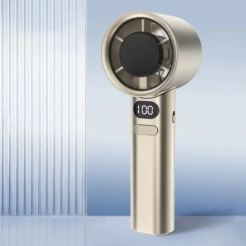 Mini Handheld Fan with Battery Display, USB-C Rechargeable