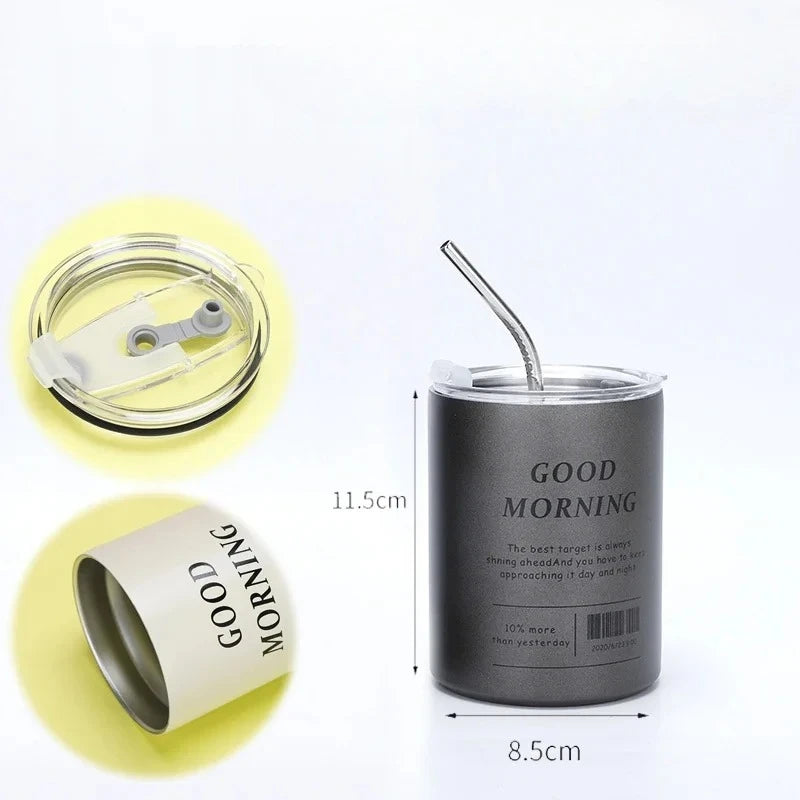 Insulated Stainless Steel Tumbler with Straw, 600 ml