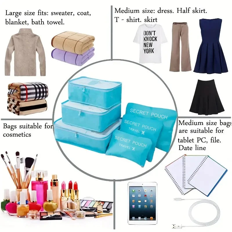 Packing Cubes Set: 6 Pieces