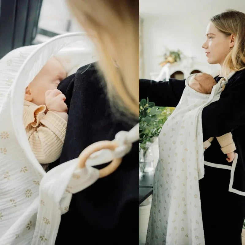 Breathable Cotton Muslin Nursing Cover