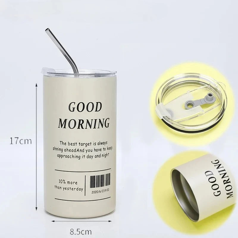 Insulated Stainless Steel Tumbler with Straw, 600 ml