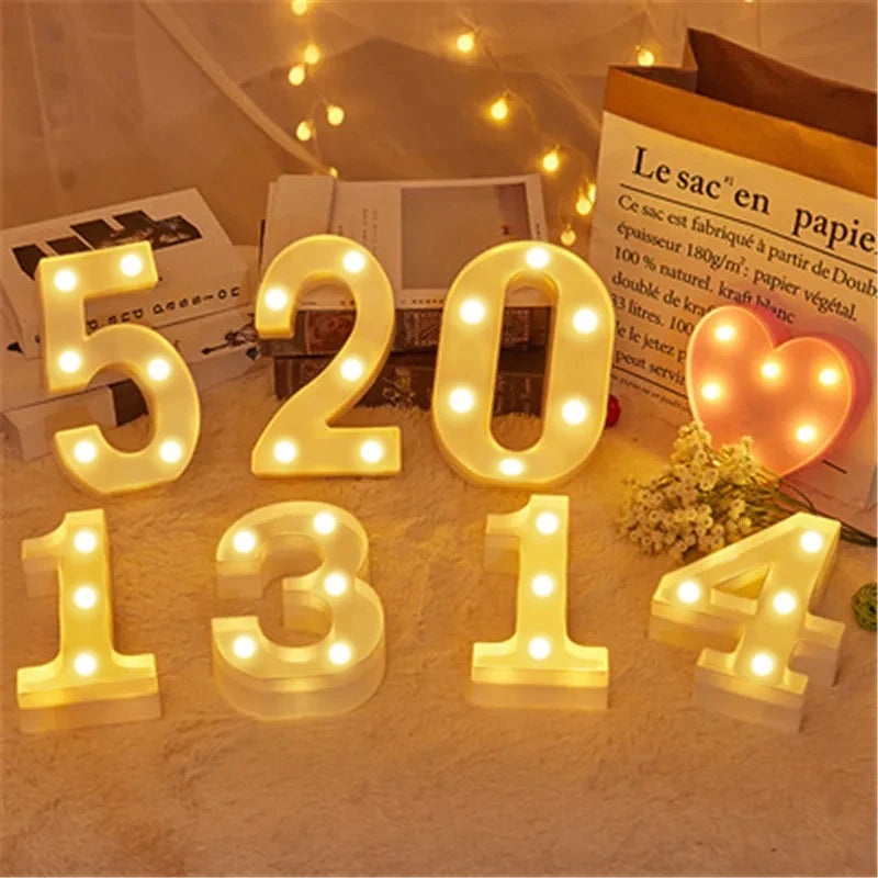 LED Marquee Number & Heart Light
