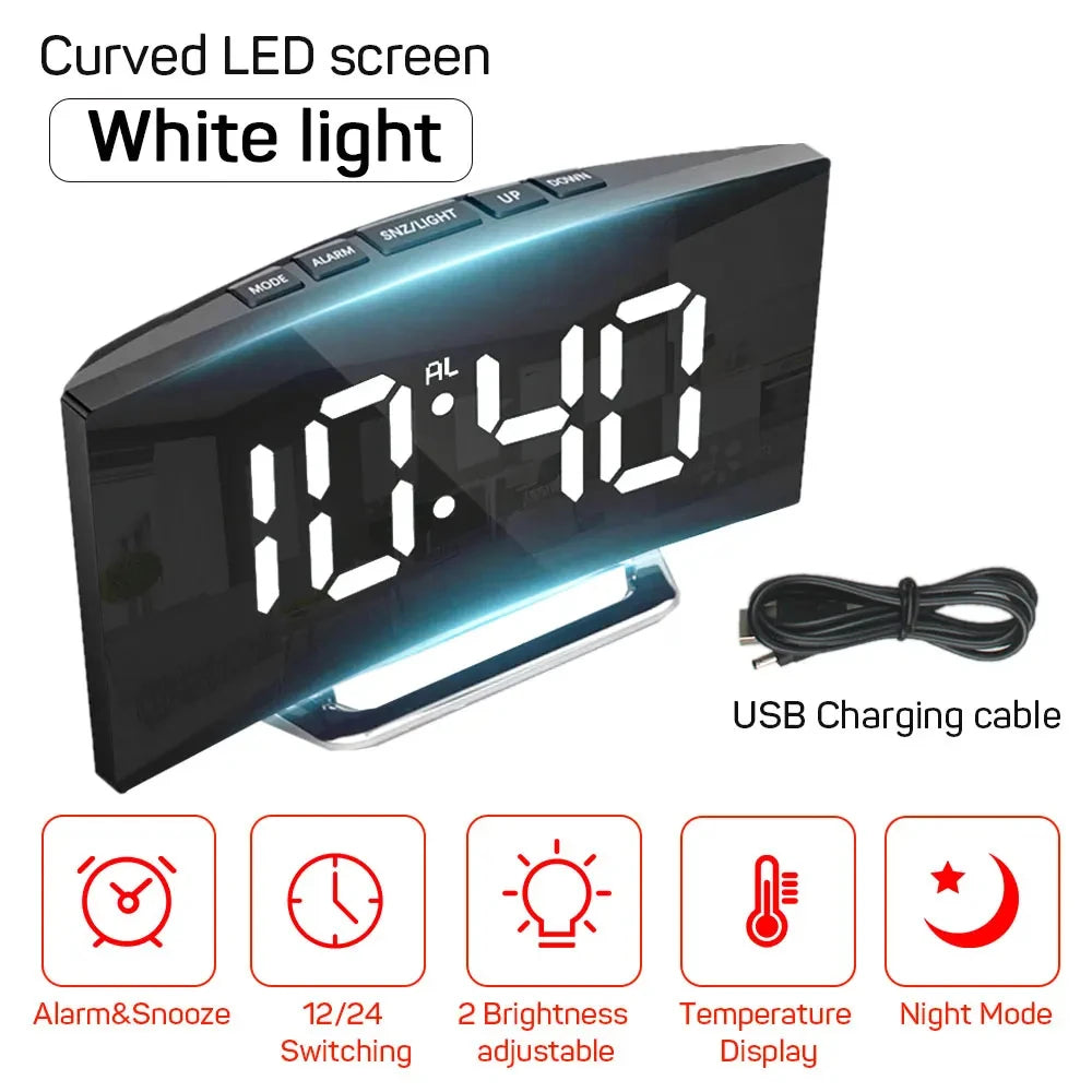 Mirror LED Digital Alarm Clock