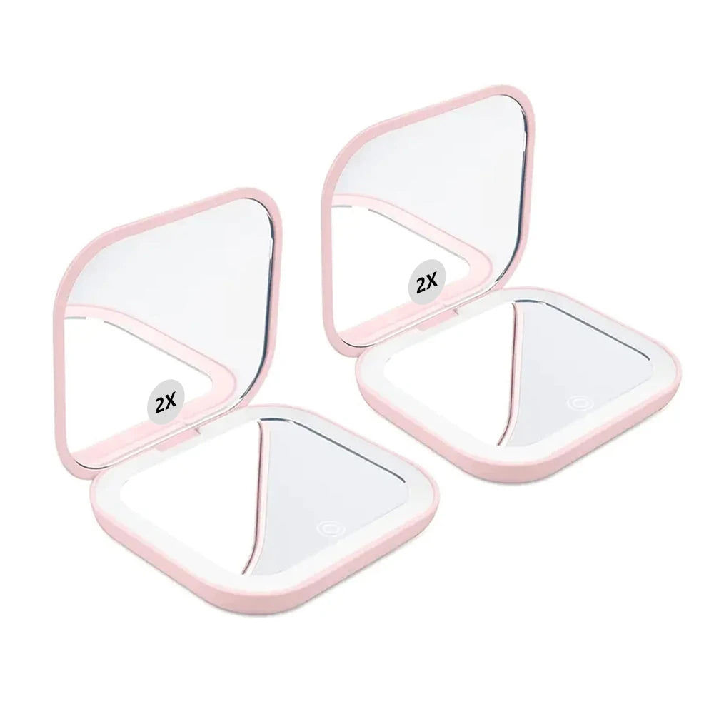 Rechargeable LED Compact Mirror, 1x & 2x