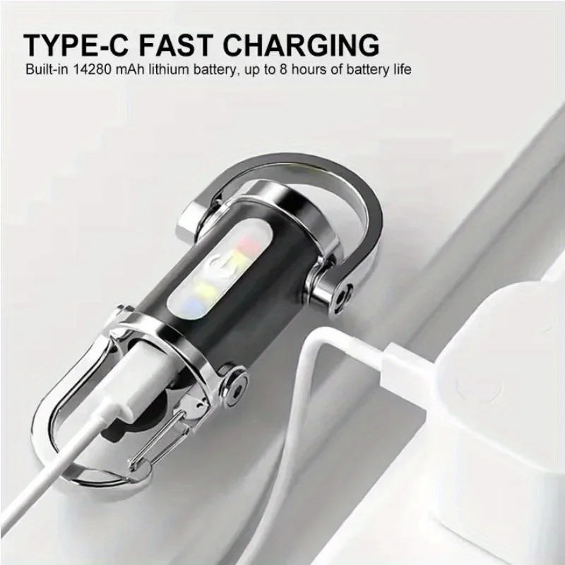 Rechargeable Mini COB Keychain Flashlight