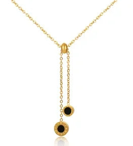 Gold-Tone Stainless Steel Textured Necklace