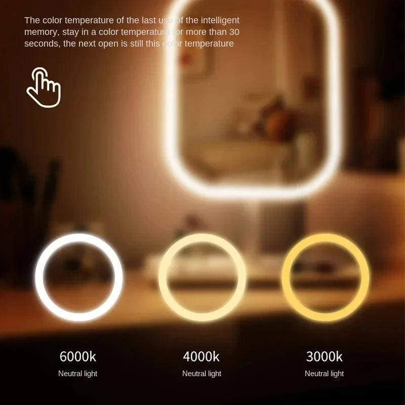 Rechargeable LED Vanity Mirror, 3 Light Colours