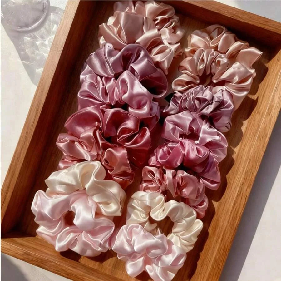 Satin Scrunchie Set: 16 Pieces