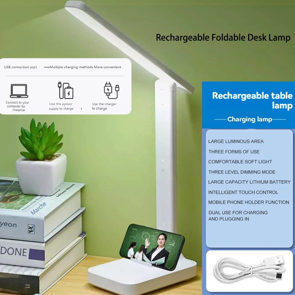 Foldable Rechargeable LED Desk Lamp with Touch Control